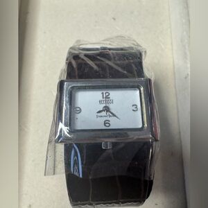 Vintage Ecclisi Sterling Silver Women's Brown Leather Band Watch